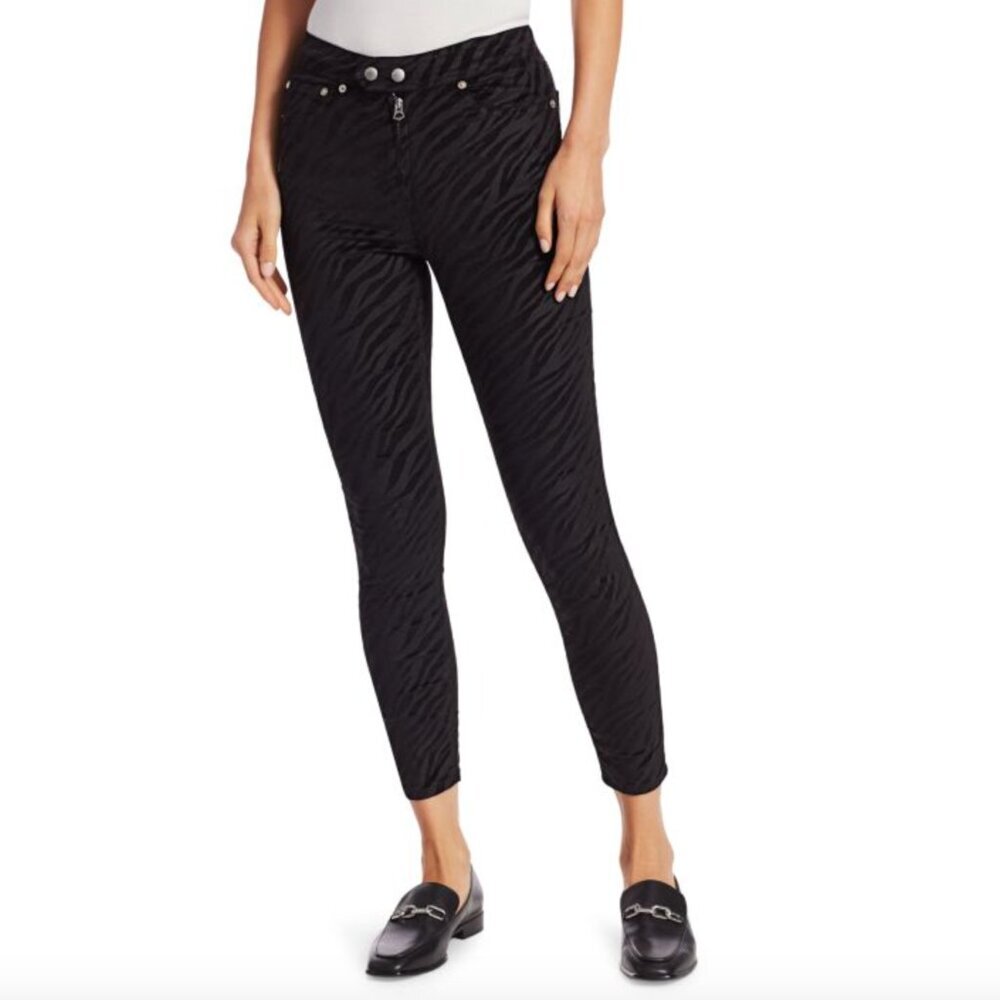 NEW rag & bone Size 28 Black Nina High Rise Ankle Zebra Black Jeans New w Tags